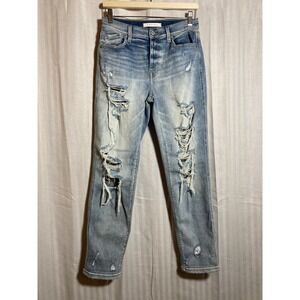 Eunina Rocky High Rise Boyfriend Jeans Light Wash Distressed E88034WIK Size 3